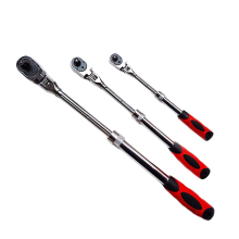 1/4 Flex-Head Telescopic Socket Ratchet Wrench - 72-Tooth Extendable Kit for Auto Repair with Ball-Bearing Quick-Release, Carbon Steel