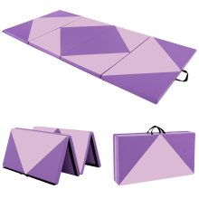 8FT Folding Exercise Aerobics Mat Portable Gymnastics Tumbling Mat Yoga Gym Mat