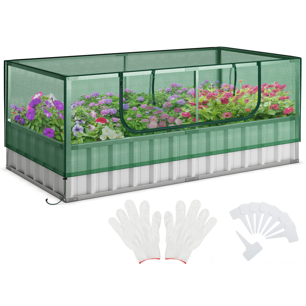 174x90x70CM Outdoor Greenhouse Rectangular Planter Box Kit Garden Raised Bed