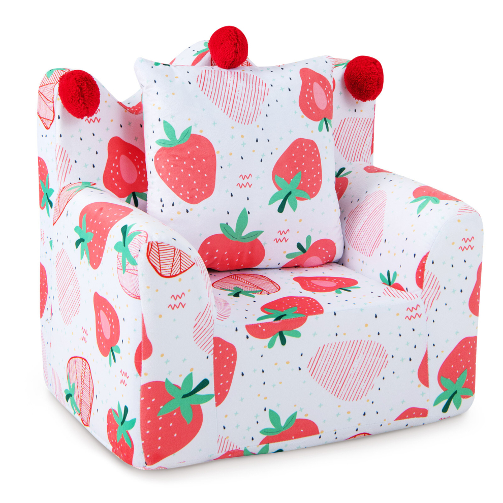 Children's Sofa Chair Foam Filled Armchair Upholstered Couch W/Padded Pillow