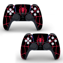 2 Pack PS5 Controllers Dualshock Spider-Man Miles Morales Logo Skin Decal Set