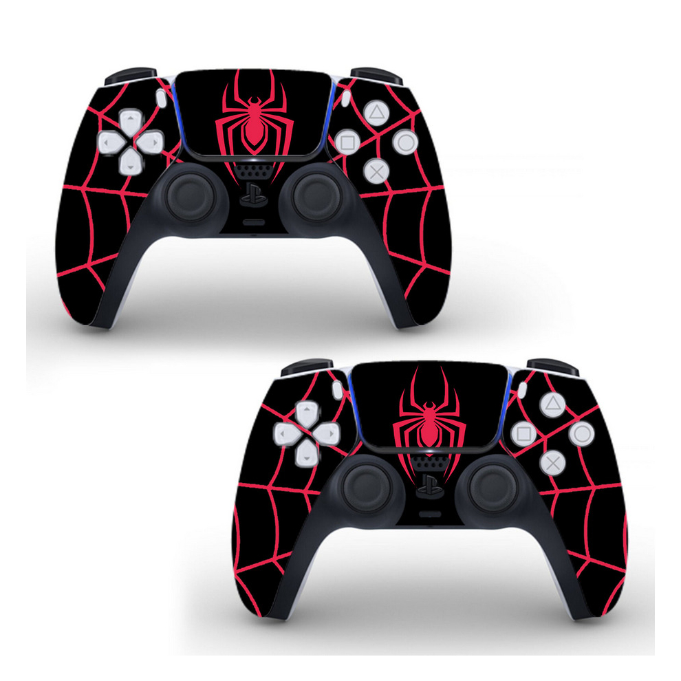 2 Pack PS5 Controllers Dualshock Spider-Man Miles Morales Logo Skin Decal Set