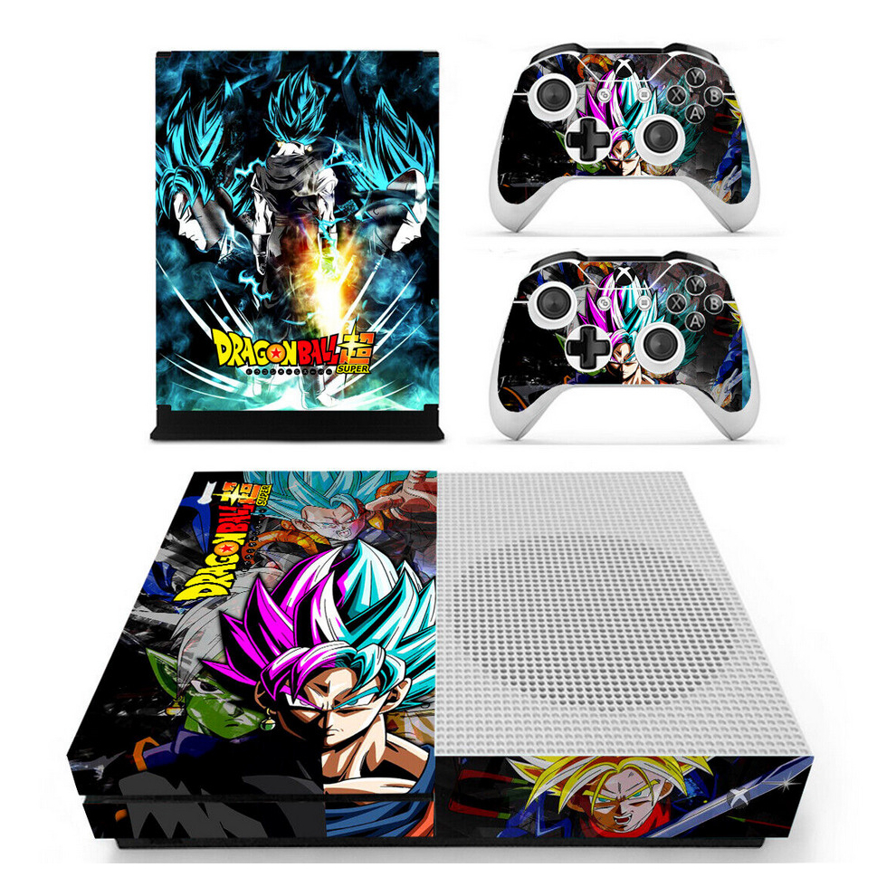 Xbox One S Slim Dragon Ball Z DBZ Saiyan Goku Skins Decals Stickers for Console