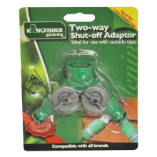 3/4" Inch Two Way Shut Off Adaptor Hose Garden Splitter 2 Streams Gardening Hose