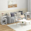 Casart S-shaped Bedside Table Modern Side Table Sofa End Table with 2 Open Compartments 8