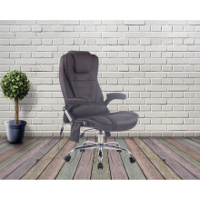 Office Deluxe Reclining Comfort Luxury Leather Executive 6 Point Massage Chair