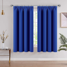 (66" x 54"  (168cm x 137cm), Navy- Pencil Pleat) Pencil Pleat Blackout Curtains For Living Room