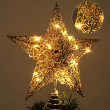 christmas tree star top light strip light, christmas tree sparkling tree top with led lights decoration party home décor christmas decorations