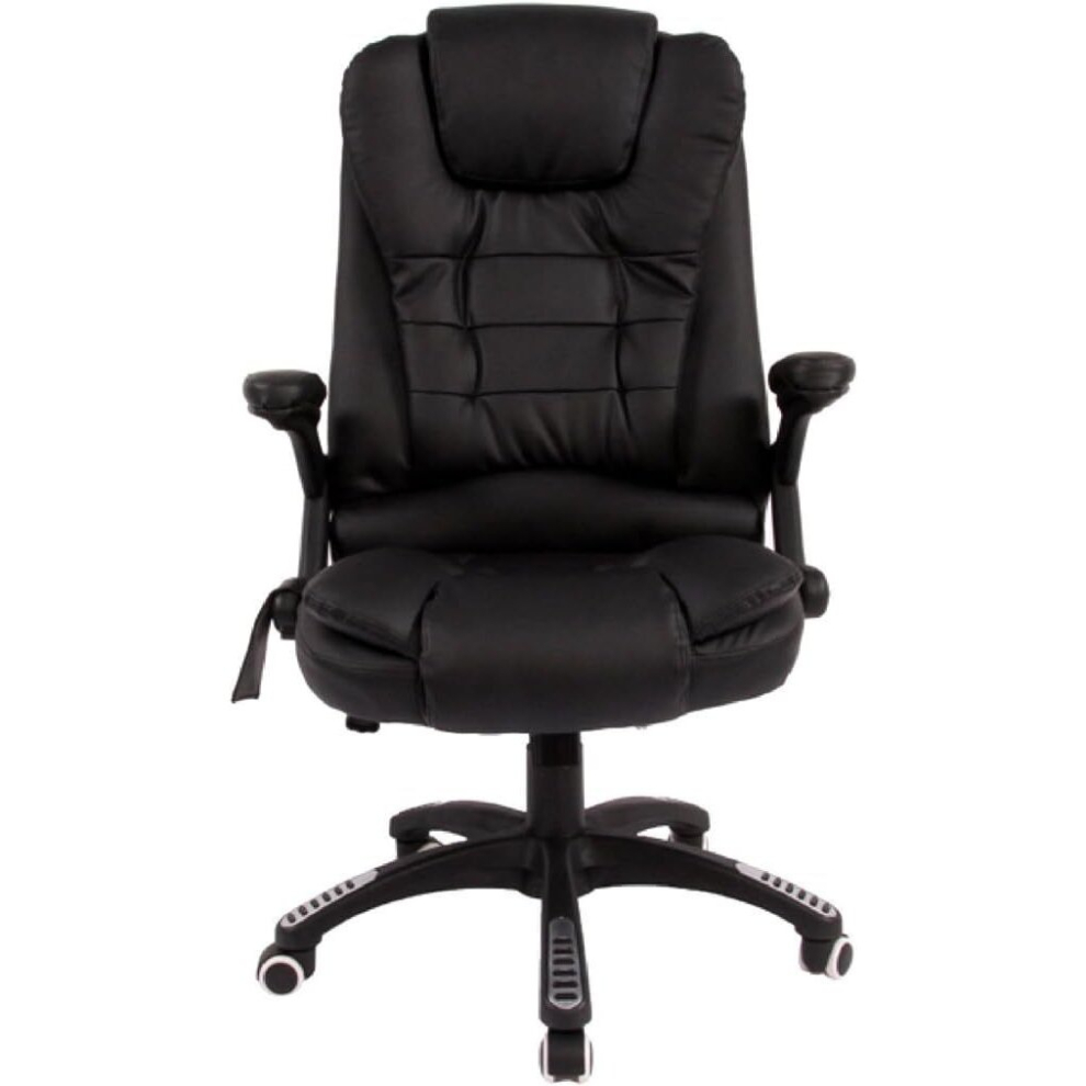 Office Deluxe Reclining Comfort Luxury Leather Executive 6 Point Massage Chair