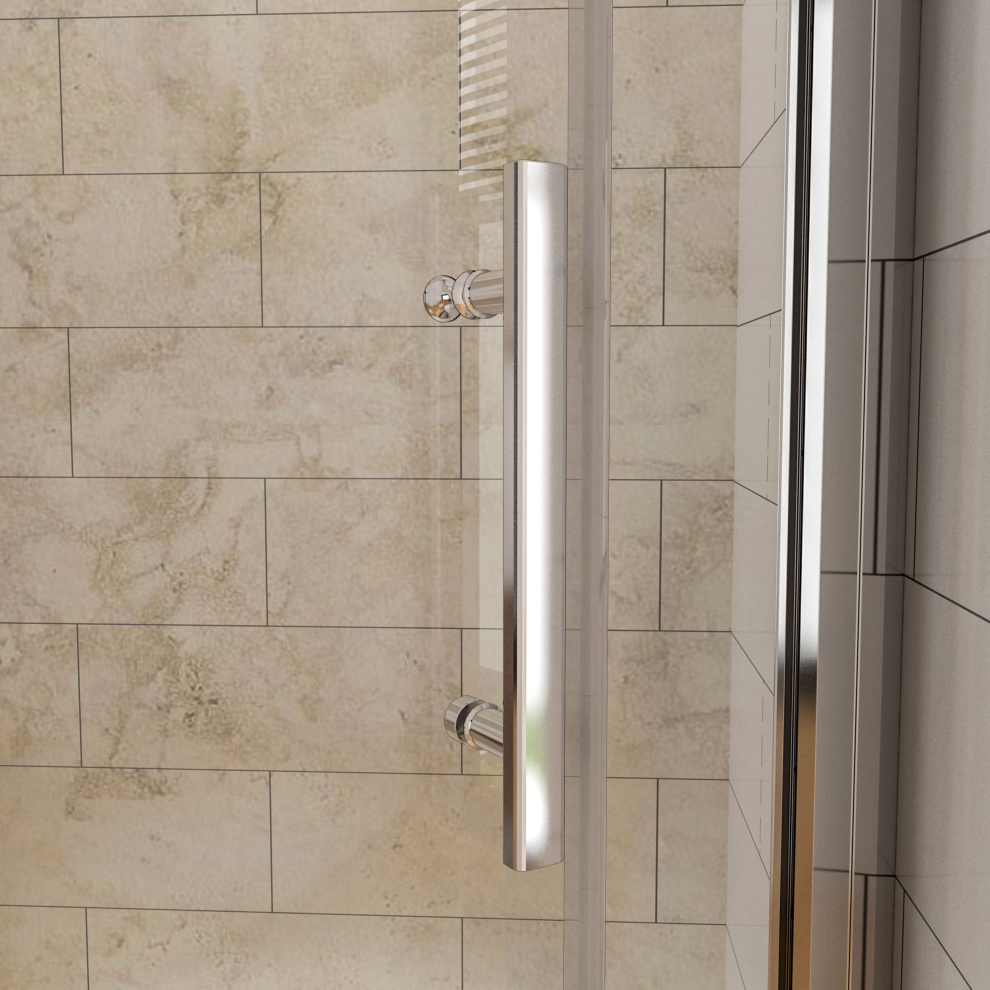 Aica (1200X700x1850mm) Walk In Quadrant Shower Enclosure 6Mm Chrome