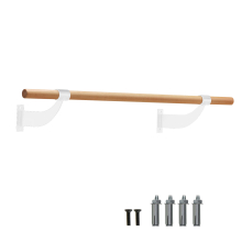 Wall-Mounted Ballet Barre 4 FT Single Ballet Bar Beech Wood Ballet Equipment