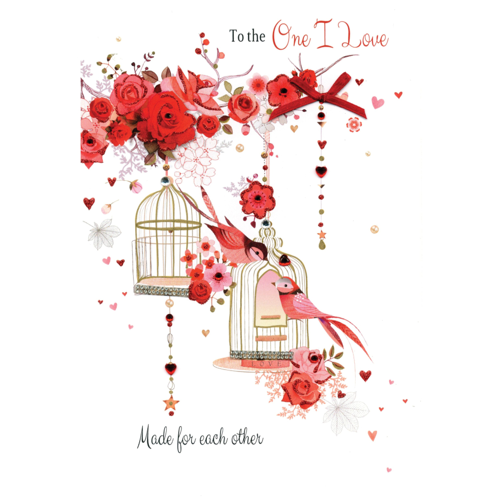 One I Love Embellished Magnifique Valentine's Greeting Card Greetings Cards