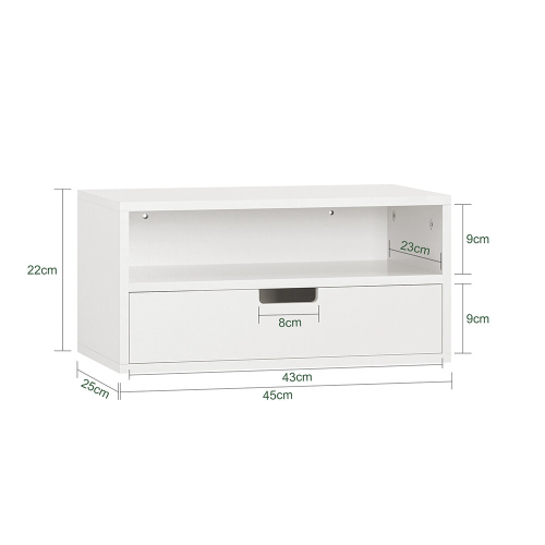 SoBuy NKD03-W, Floating Wall-mounted Bedside Table Cabinet with Drawer 2