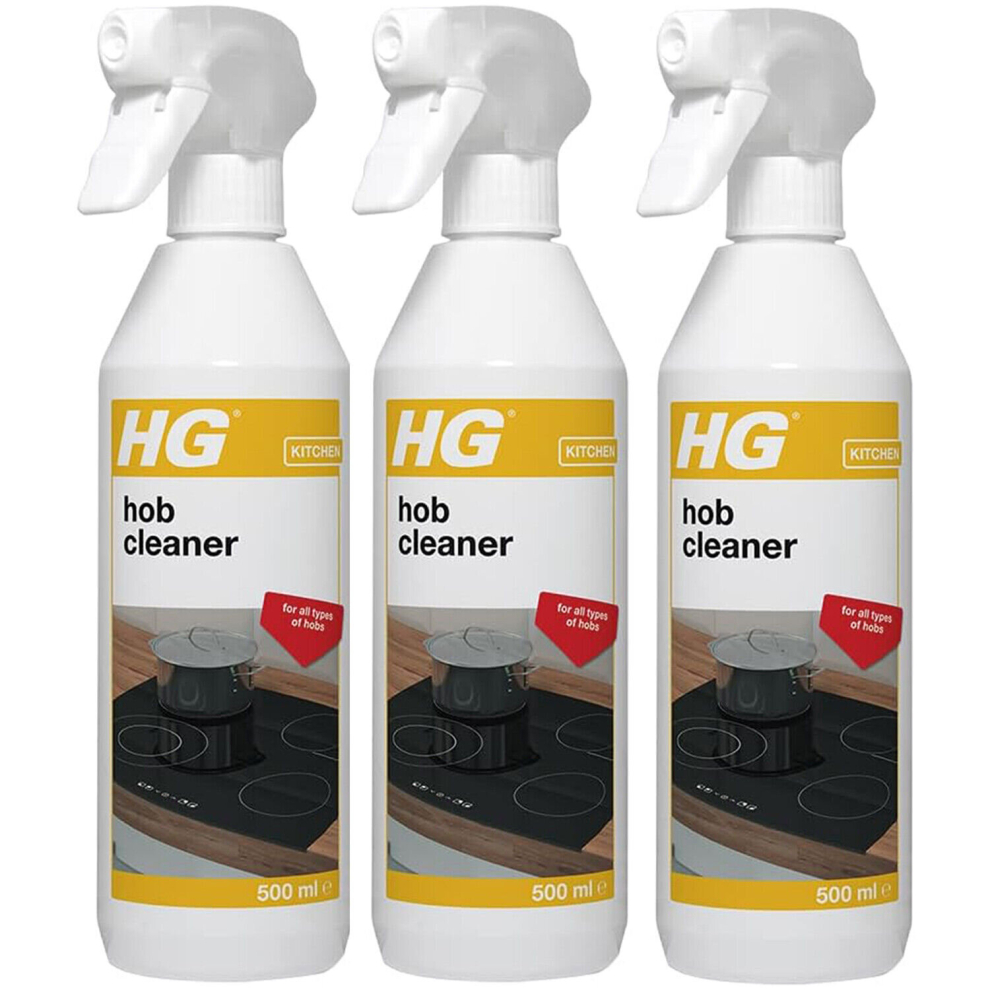 3 x HG Kitchen Hob Cleaner Induction Gas Hob Cleaner - 500ml