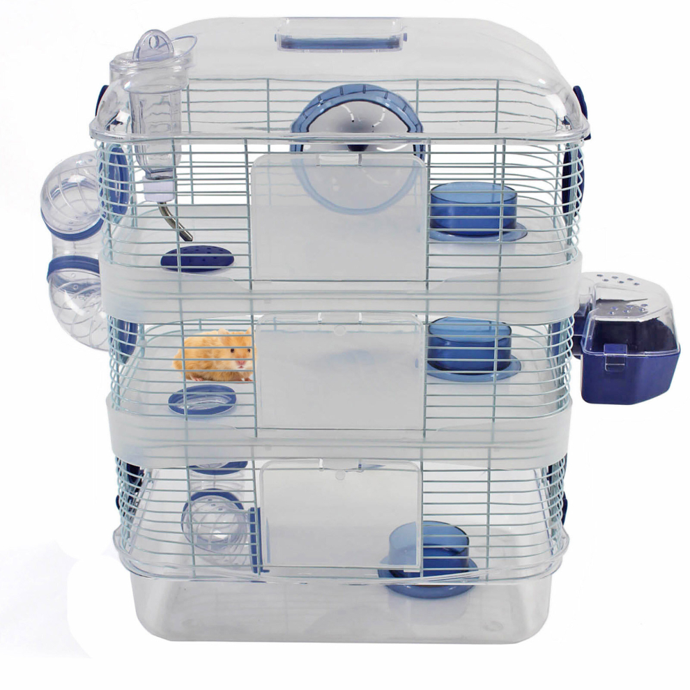 Large Hamster Mouse Small Pet Cage Clear 3 Storey Levels