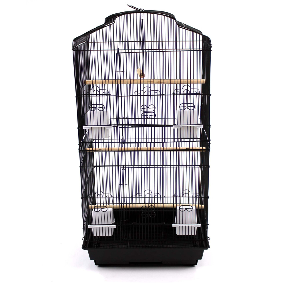 Large Metal Bird Cage for Budgie, Cockatiel, Lovebirds (Black)
