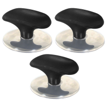 Universal Pan Lid Handle 6cm Saucepan Slow Cooker Steamer Pot Knobs (Black / Chrome Silver, Pack of 3)