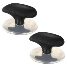 Universal Pan Lid Handle 6cm Saucepan Slow Cooker Steamer Pot Knobs (Black / Chrome Silver, Pack of 2)