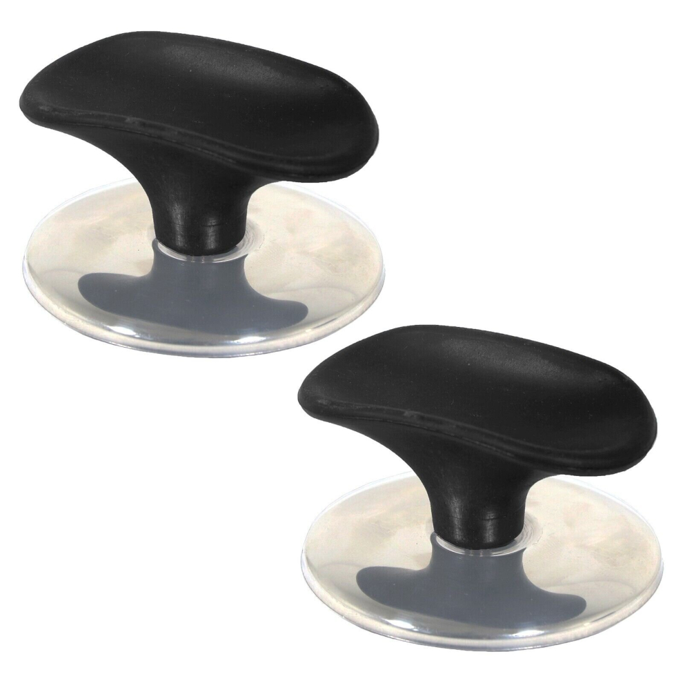 Universal Pan Lid Handle 6cm Saucepan Slow Cooker Steamer Pot Knobs (Black / Chrome Silver, Pack of 2)