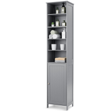 Bathroom Tall Cabinet Slim Freestanding Storage Organizer W/ Adjustable Shelves