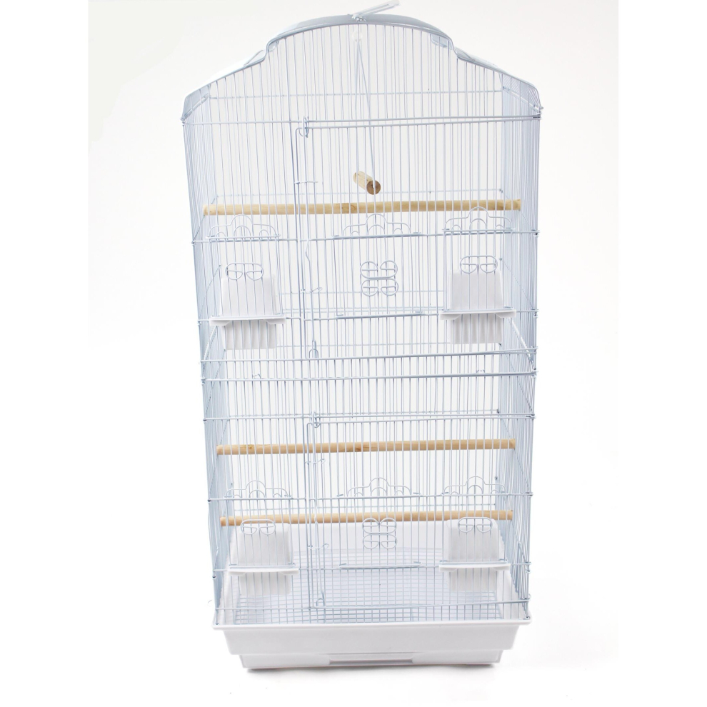Metal Bird cage in White for Budgie Canary Parakeet Cockatiel Finch