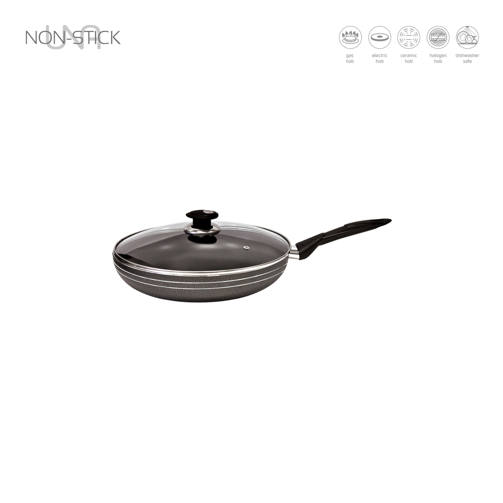 (22 CM) SQ Professional UNA Non-Stick Aluminium Frying Pan with Lid