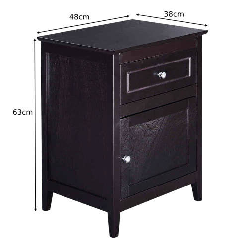 Costway 2-Tier Nightstand Modern Sofa Side Table Bedroom End Table Accent Side Table 1