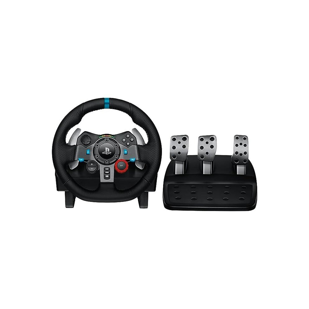 Logitech G29 Driving Force Racing Wheel and Floor Customisable Pedals for PS5, Video game PS4 and PC gaming Black