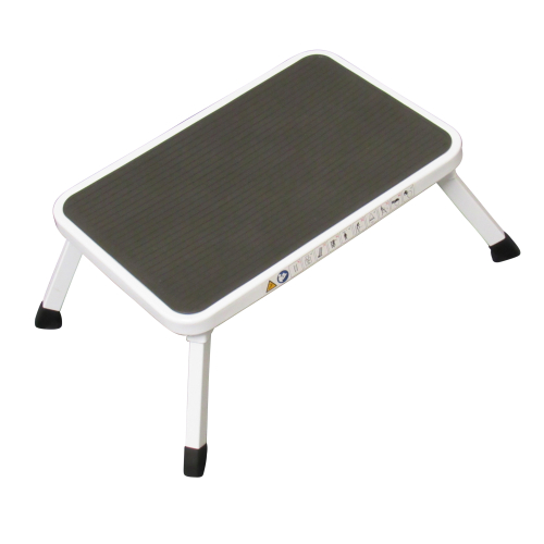 (White) Single Folding Step Stool (Non Slip Platform)