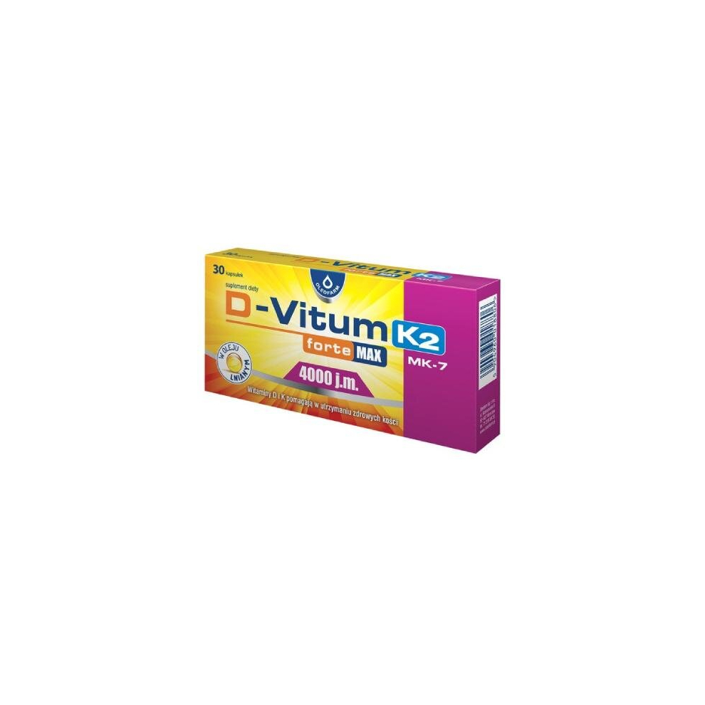 Oleofarm D-Vitum 4000 J.m. K2 - 30Caps D-Vitum Forte Max 4000 K2 - 30Kapsułek