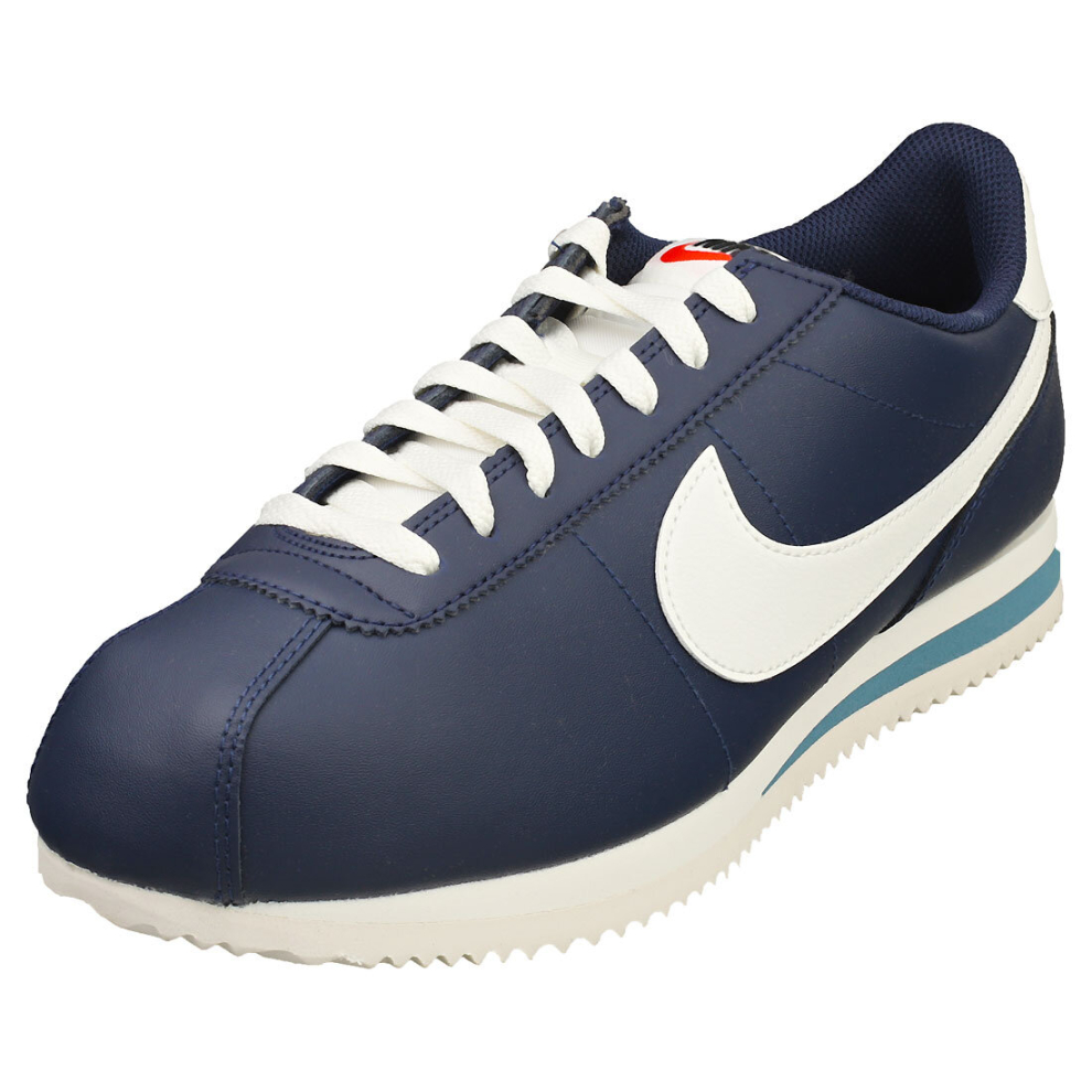 (9) Nike Cortez Mens Casual Trainers in Navy White