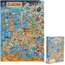 bopster Map of Europe Illustrated Jigsaw Puzzle - 1000pcs