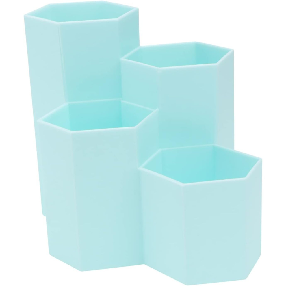1Pc hexagonal pen holder chrismas gifts plastic pen cup painting brush holder desktop pen holder cartucheras para  Pencil Holder pp-image-OPC-PD2KBZM-NEW