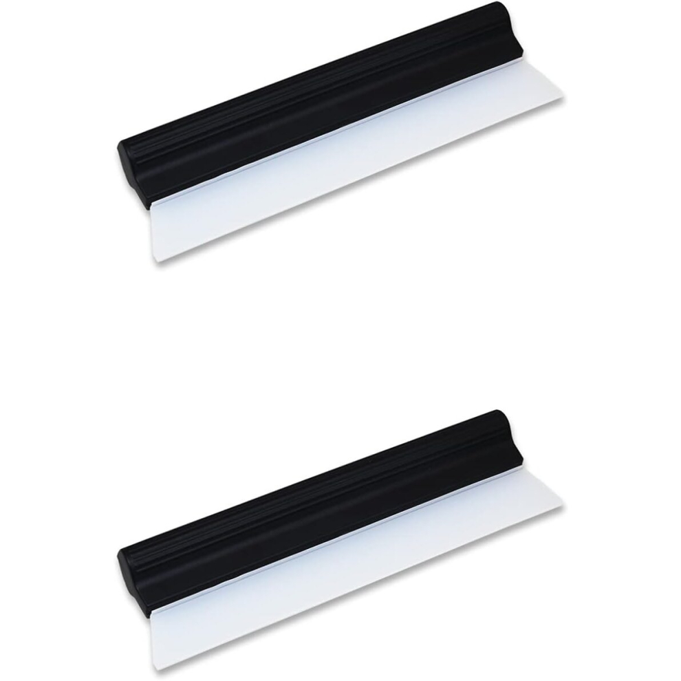 2Pack Water Blade Professional Automotive Wiper Squeegee Silicone Auto Car Dryer, Shower With Super Flexible Squeegee, White 7770197829236