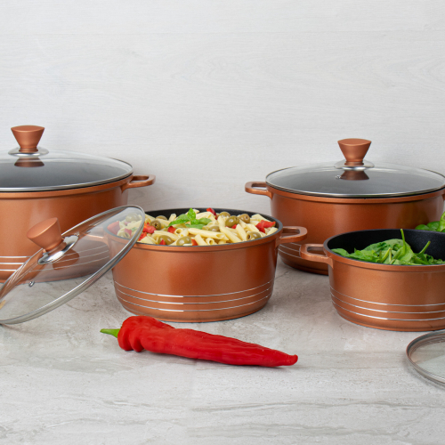 SQ Professional (Copper) Laria 4 Pieces Aluminium Non Stick Cookware Set 2