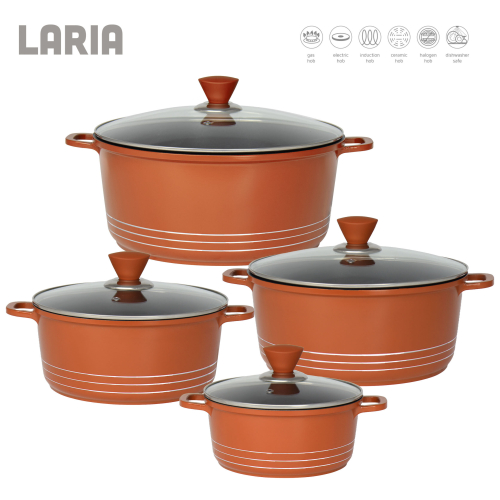 SQ Professional (Copper) Laria 4 Pieces Aluminium Non Stick Cookware Set