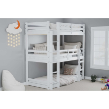 White Triple Bunk Bed Frame High Sleeper Pine Birlea Tressa