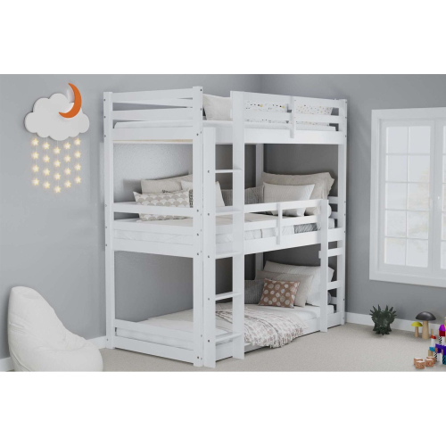 Birlea White Triple Bunk Bed Frame High Sleeper Pine Birlea Tressa