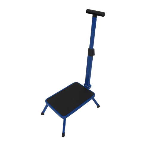 Single Folding Caravan Step with Support Handle (Non Slip Platform) 1