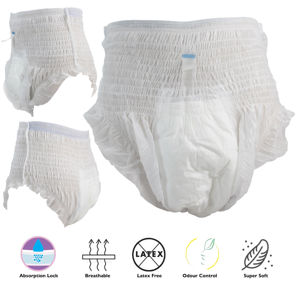 Adult Nappies Incontinence Pull up Pants Diapers 10pc Medium Easigear