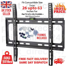 TV WALL BRACKET MOUNT SLIM for 26 30 32 40 42 50 63 INCH FLAT 3D LCD LED PLASMA
