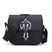 (Black) Postman Unisex Trapstar Bag Fashion Messenger Oxford Cloth Hip Hop Black Square