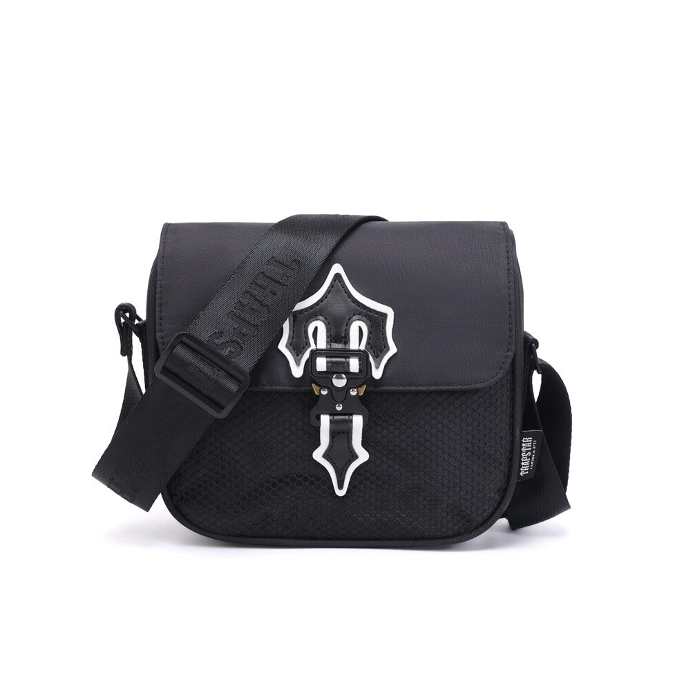 (Black) Postman Unisex Trapstar Bag Fashion Messenger Oxford Cloth Hip Hop Black Square