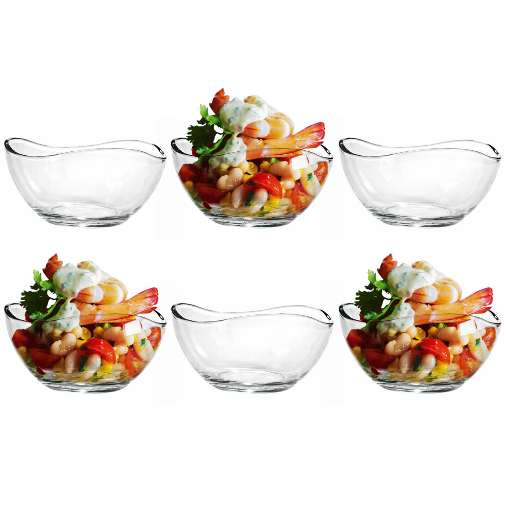 6 x Glass Prawn Cocktail Bowls Appetizer Starter Glasses Serving Dish