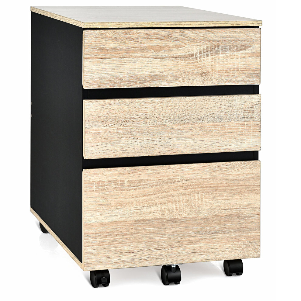3-Drawer Mobile Filling Cabinet File Cabinet Vertical Dresser Cabinet Under Desk