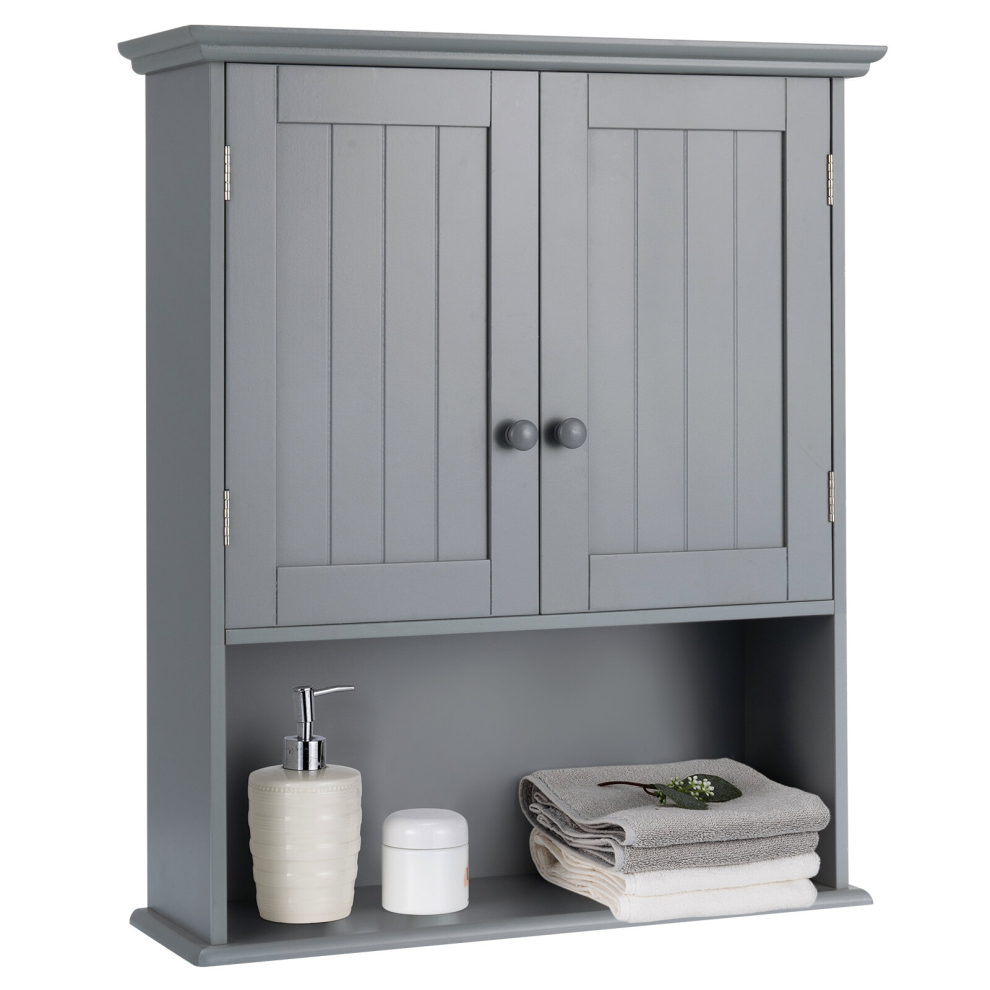 Wall Mounted Cabinet Bathroom Vanity Storage Cupboard w/Adjustable Shelf