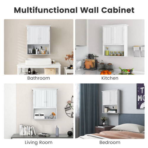 Casart Wall Mounted Cabinet Bathroom Vanity Storage Cupboard w/Adjustable Shelf 1