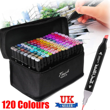 120 Colors Dual Tip Twin Both Side Marker Pens Set Artist Sketch Water Drawing