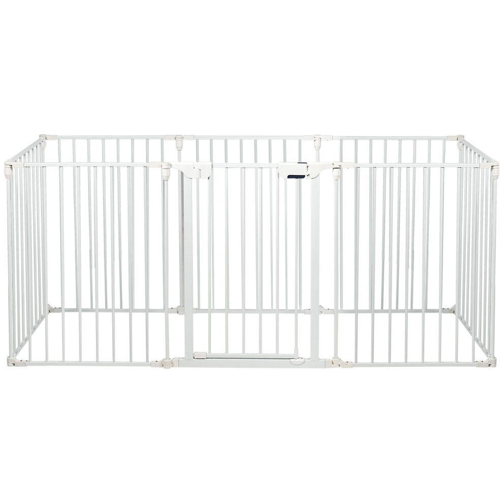 8 Panel Fireplace Fence Baby Pet Safety Gate Playpen Adjustable Room Divider