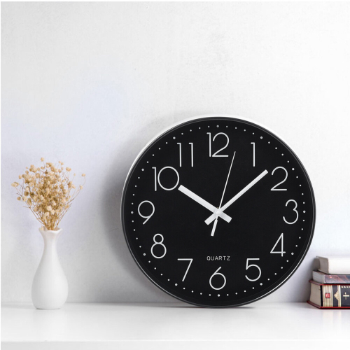 Living And Home 12-Inch Minimalist Wall Clock with Arabic Numerals 2